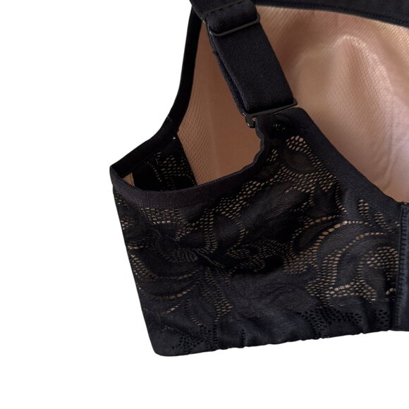 Le Mystère Bra Sz 36D Black Lace Wire Free Full Cup Coverage Bra - Picture 6 of 16